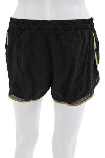 Lululemon Womens Low Rise Pull On Athletic Shorts Black Gold Size 6