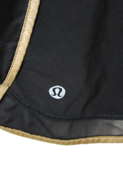 Lululemon Womens Low Rise Pull On Athletic Shorts Black Gold Size 6
