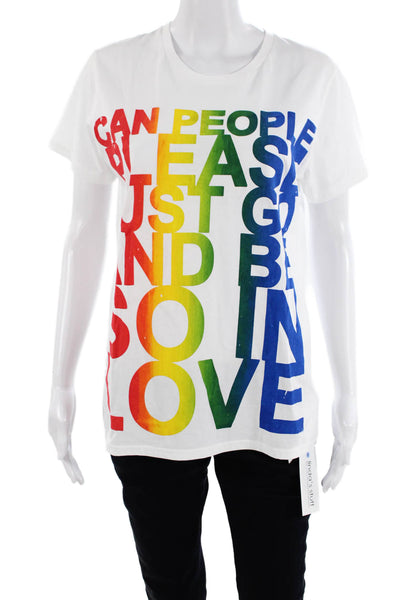 Simeon Farrar Unisex Adults Organic Cotton Graphic T-Shirt White Size L