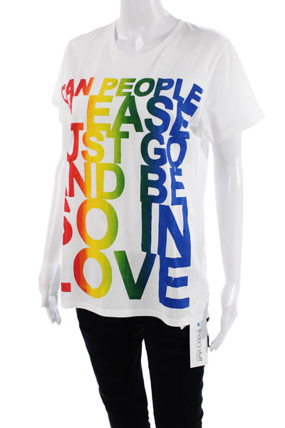 Simeon Farrar Unisex Adults Organic Cotton Graphic T-Shirt White Size L