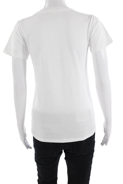 Simeon Farrar Unisex Adults Organic Cotton Graphic T-Shirt White Size XS