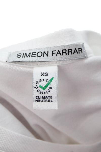 Simeon Farrar Unisex Adults Organic Cotton Graphic T-Shirt White Size XS