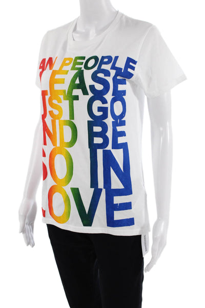 Simeon Farrar Unisex Adults Organic Cotton Graphic T-Shirt White Size S