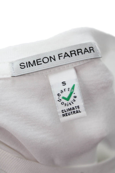 Simeon Farrar Unisex Adults Organic Cotton Graphic T-Shirt White Size S