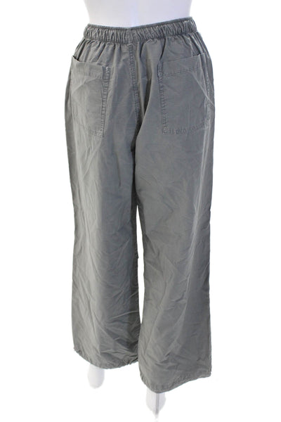Zara Womens Plaid High Rise Drawstring Waist Pants Grey Cotton Size 4