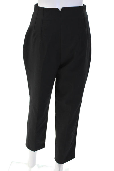 Zara Womens High Rise Zip Up Dress Pants Trousers Black Size Medium
