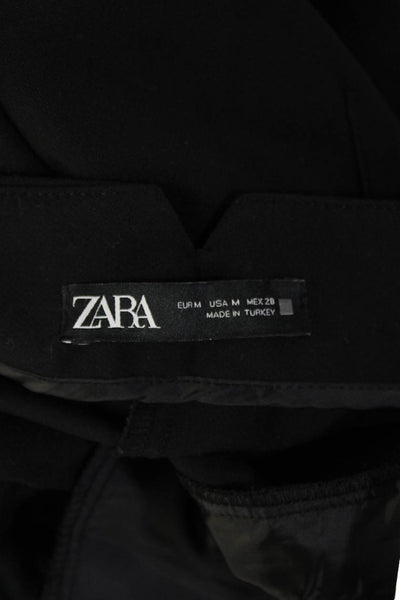 Zara Womens High Rise Zip Up Dress Pants Trousers Black Size Medium