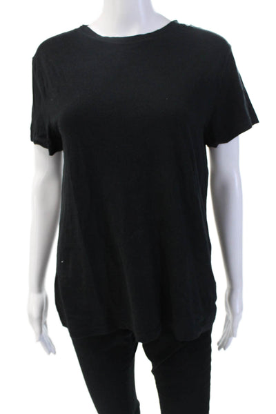 A New Day Womens Short Sleeves Tee Shirt Black Cotton Size