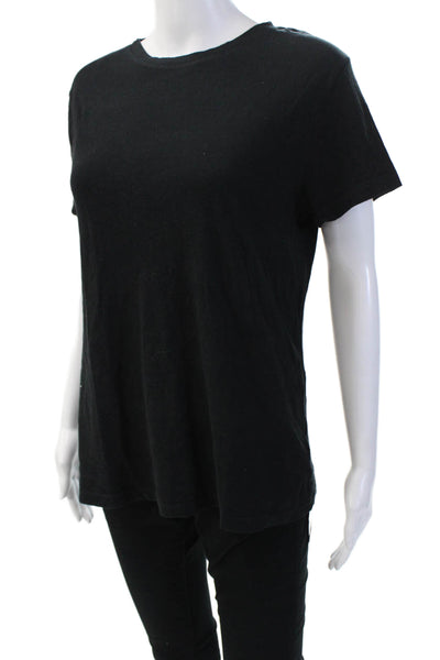 A New Day Womens Short Sleeves Tee Shirt Black Cotton Size