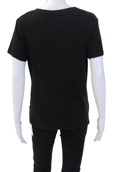A New Day Womens Short Sleeves Tee Shirt Black Cotton Size