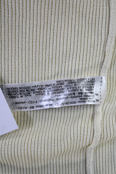 Zara Womens Sleeveless V Neck Sweater Tank Top Off White Size Small