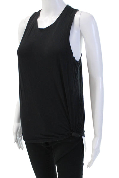 Splits 59 Womens Twist Knot Sleeveless Tank Top Black Size Medium