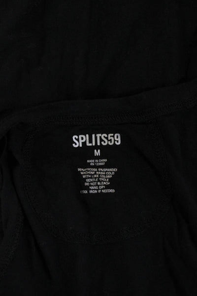 Splits 59 Womens Twist Knot Sleeveless Tank Top Black Size Medium