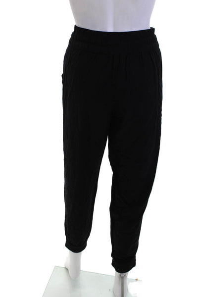 Sunday Best Womens Elastic Drawstring Waist Cuffed Leg Trousers Black Size S