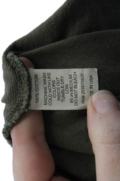 Noam Womens Cotton High Waisted Drawstring Waist Sweatpants Green Size XS