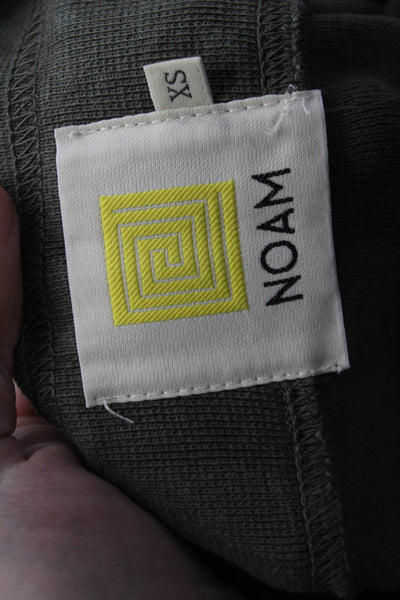 Noam Womens Cotton High Waisted Drawstring Waist Sweatpants Green Size XS