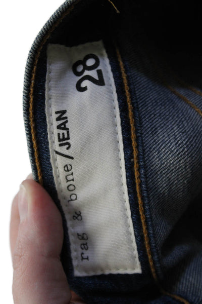 Rag & Bone Womens Dark Blue Ankle Cropped Skinny Jeans Size 28