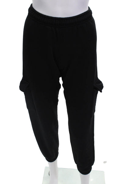 Riley Womens Pull On Cargo Sweatpants Black Cotton Size Extra Small