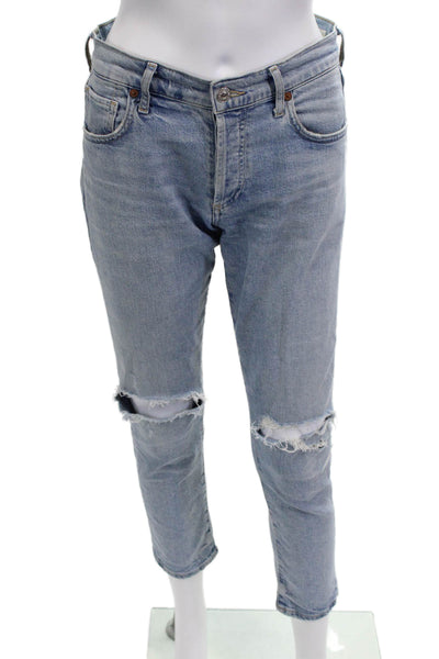 Citizens of Humanity Womens Boyfriend Cropped Light Blue Jeans Size 23