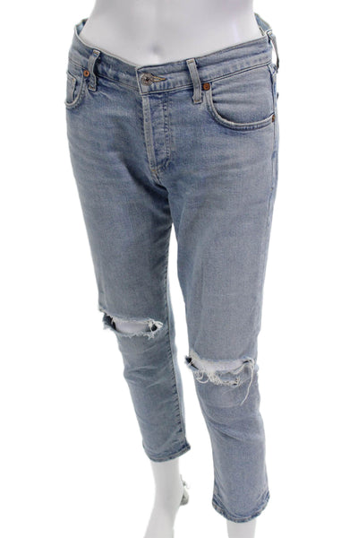 Citizens of Humanity Womens Boyfriend Cropped Light Blue Jeans Size 23