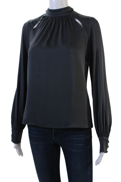 Milly Womens Tied Halter Neck Blouse Gray Size 4