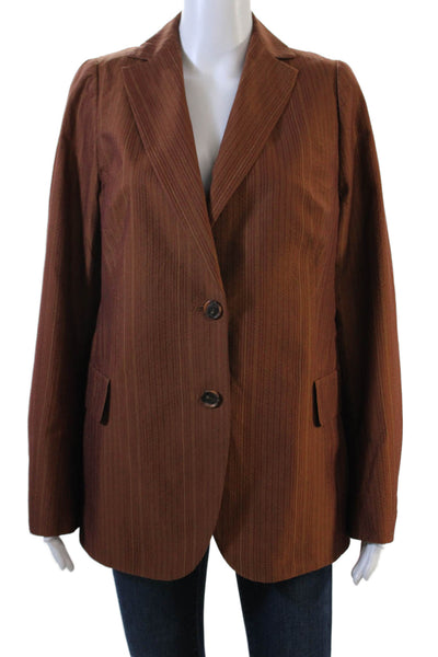 Akris Collared Mid-Length Blazer Orange Size 12