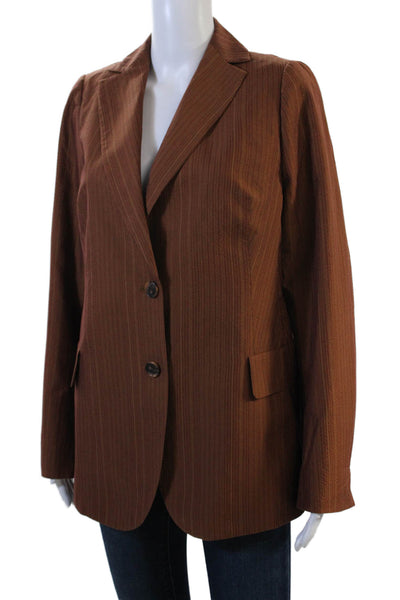 Akris Collared Mid-Length Blazer Orange Size 12