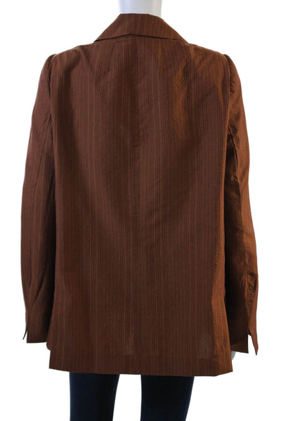 Akris Collared Mid-Length Blazer Orange Size 12