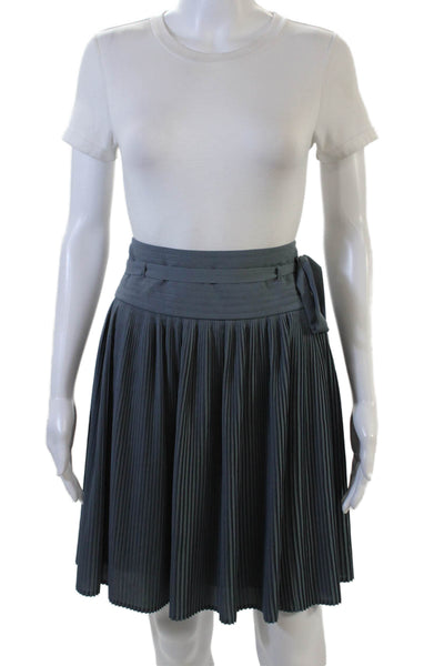 Leifsdottir Womens Pleated Skirt Blue Size 8