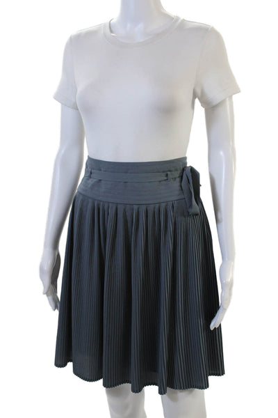 Leifsdottir Womens Pleated Skirt Blue Size 8