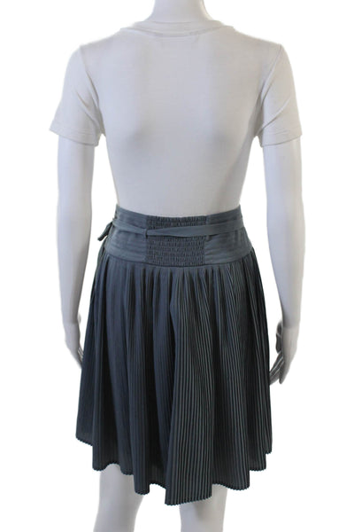 Leifsdottir Womens Pleated Skirt Blue Size 8