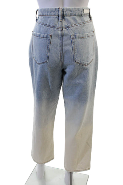BLANKNYC Women Cropped Wide-Leg Jeans Light Blue High Rise Button Size 27