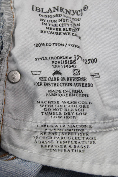 BLANKNYC Women Cropped Wide-Leg Jeans Light Blue High Rise Button Size 27