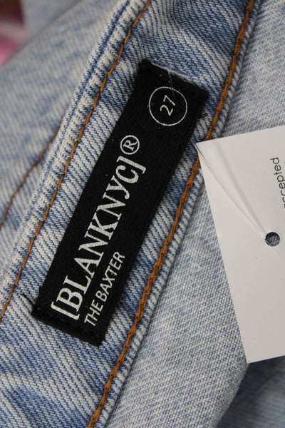 BLANKNYC Women Cropped Wide-Leg Jeans Light Blue High Rise Button Size 27