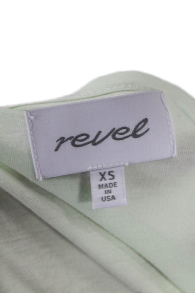 Revel Womens Supima Cotton V-Neck Long Sleeve T-Shirt Top Green Size XS