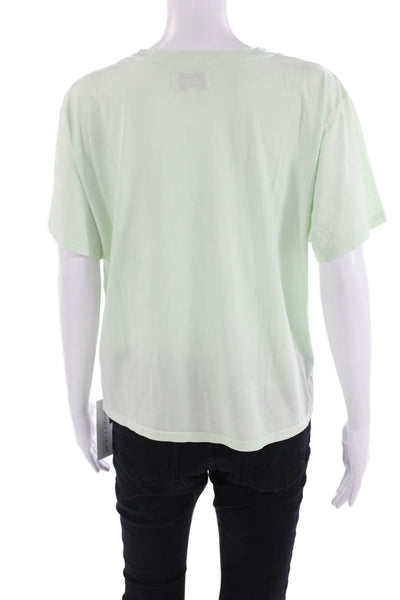 Revel Womens Supima Cotton Solid Short Sleeve T-Shirt Top Green Size L