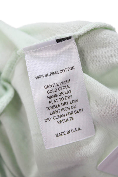 Revel Womens Supima Cotton Solid Short Sleeve T-Shirt Top Green Size L