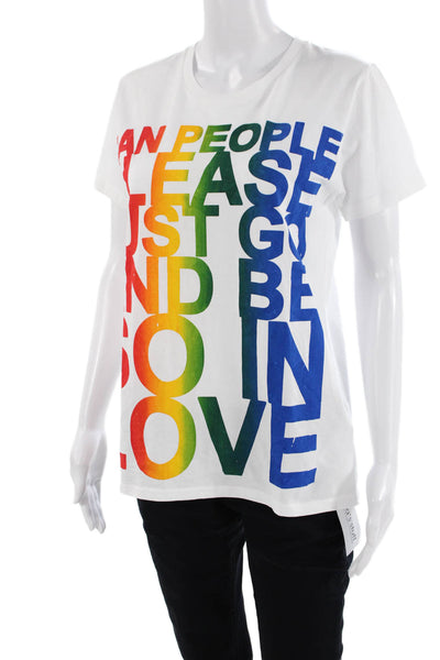 Simeon Farrar Unisex Adults Organic Cotton Graphic T-Shirt White Size M
