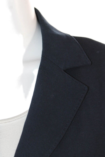 Circolo  Womens Cotton Notch Collar Button Up Blazer Jacket Navy Size 46