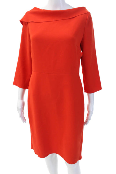 Rachel Roy Womens Boat Neck Dress Orange Size 10