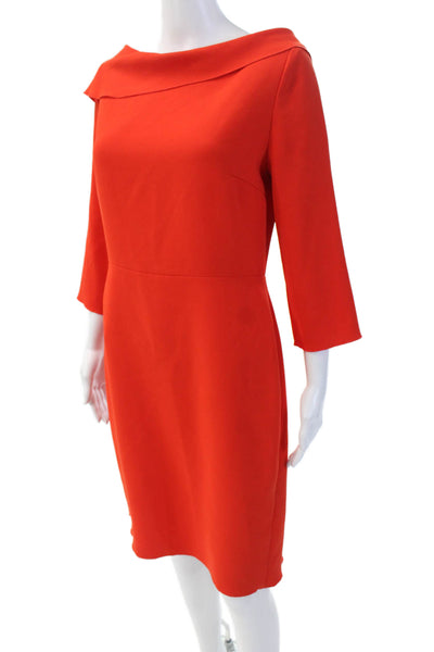 Rachel Roy Womens Boat Neck Dress Orange Size 10