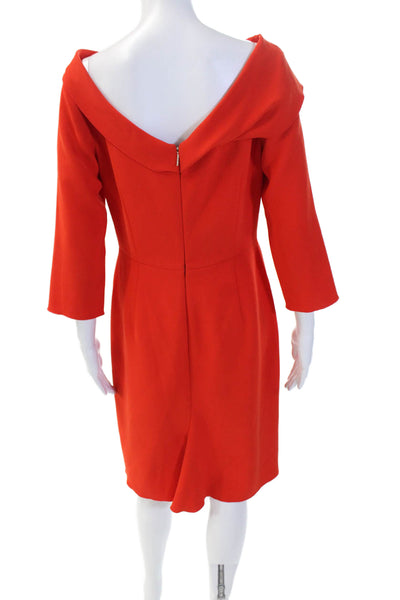 Rachel Roy Womens Boat Neck Dress Orange Size 10