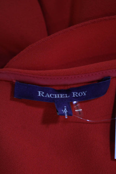 Rachel Roy Womens Boat Neck Dress Orange Size 10