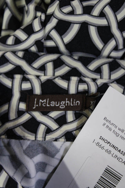 J. Mclaughlin Womens Geometric Shirt Dress Black Size XS