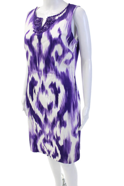 Ellen Tracy Womens Sheath Dress Purple Size M