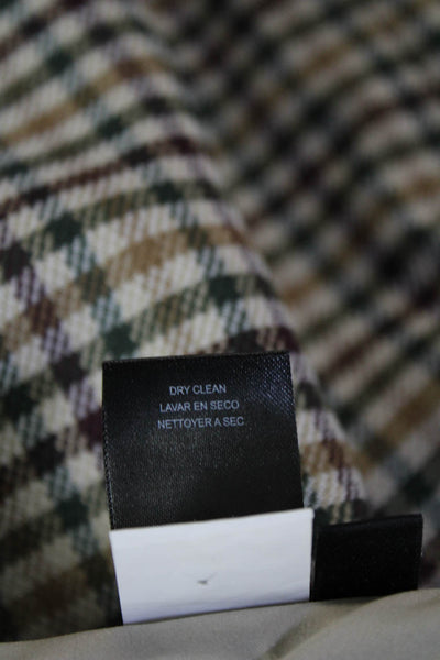 Tahari Womens Check Mini Skirt Beige Size 4