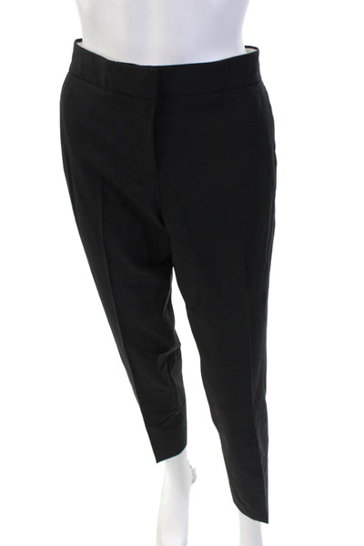J Crew Women's Hook Closure Straight Ankle Pants Black Size 4