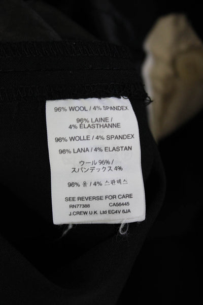 J Crew Women's Hook Closure Straight Ankle Pants Black Size 4