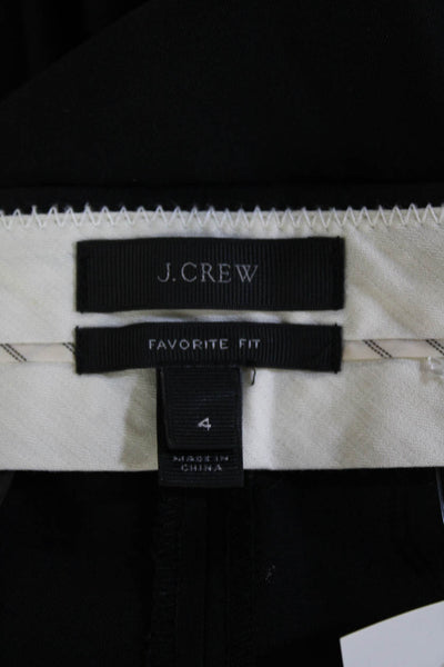 J Crew Women's Hook Closure Straight Ankle Pants Black Size 4
