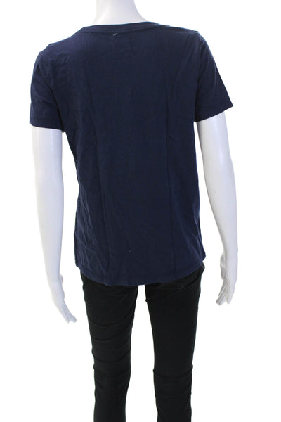 J Crew Women's Short Sleeves Basic T-Shirt Navy Blue Size S